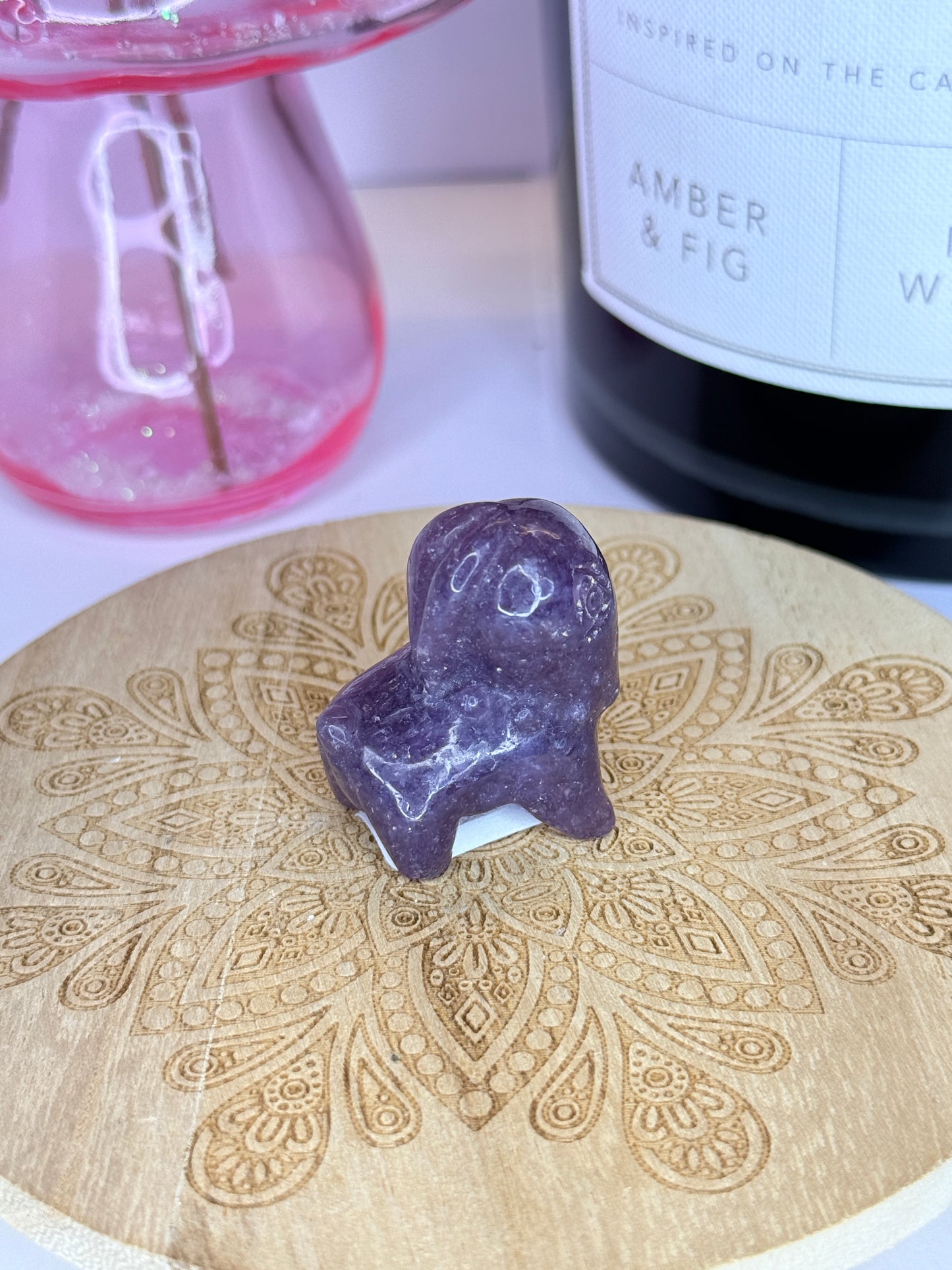 Lepidolite Chikorita-Inspired Shape