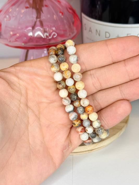 6mm Crazy Lace Agate Bracelet