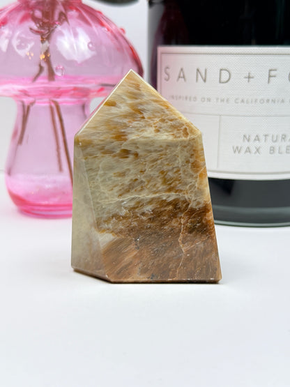 Scolecite with Peach Stilbite Freeforms