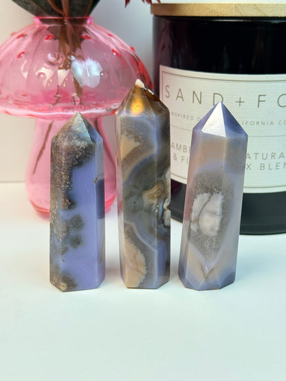 Blue Flower Agate Towers