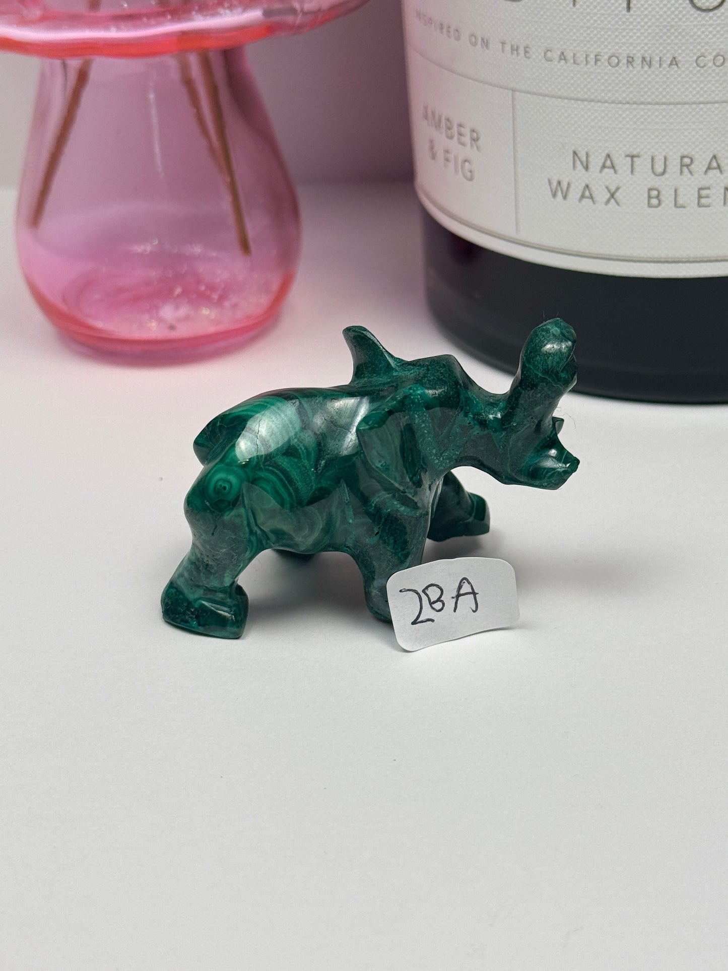 Malachite Elephant Carvings