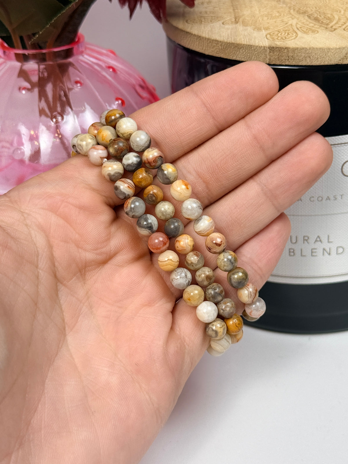 6mm Crazy Lace Agate Bracelet