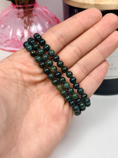 6mm Moss Agate Bracelet