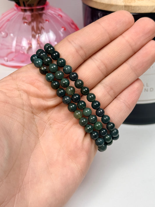 6mm Moss Agate Bracelet
