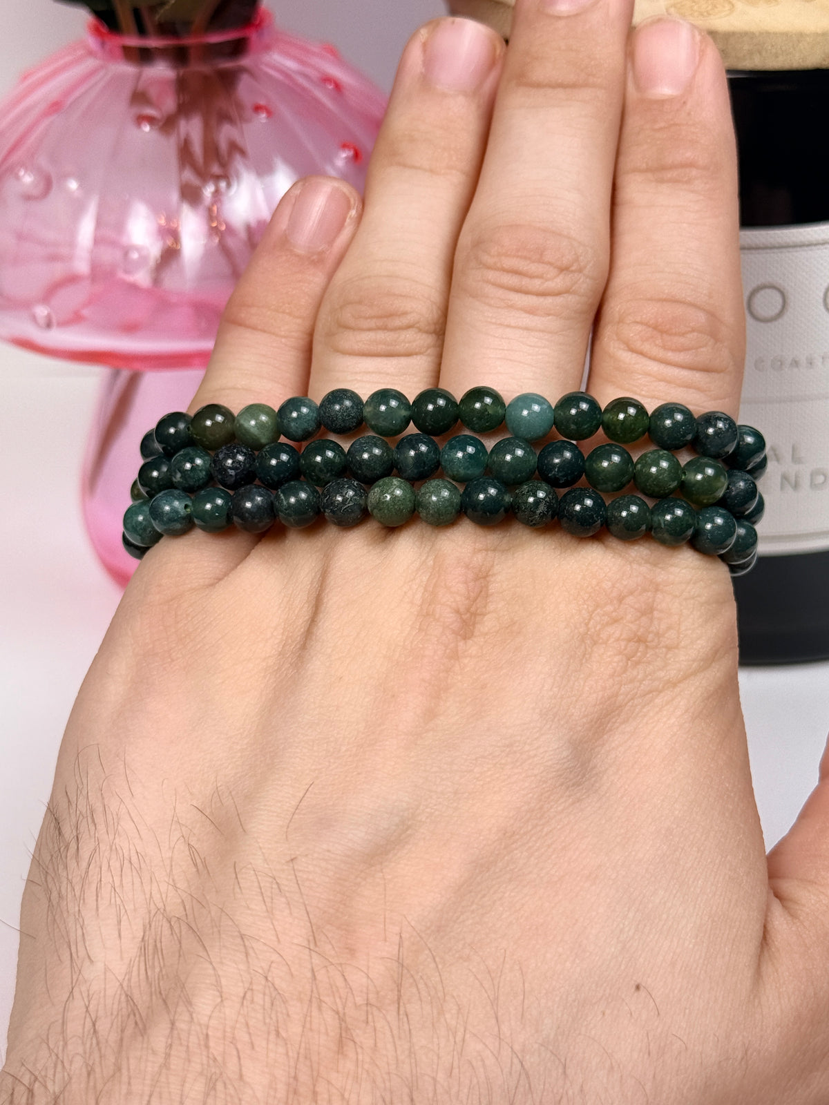 6mm Moss Agate Bracelet