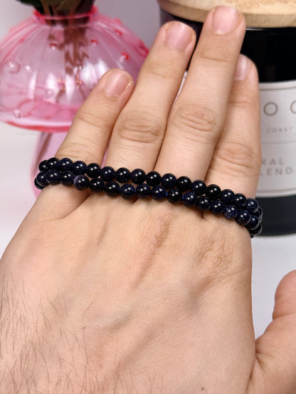 6mm Blue Goldstone Bracelets