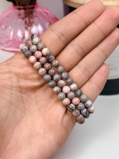 6mm Pink Zebra Jasper Bracelet