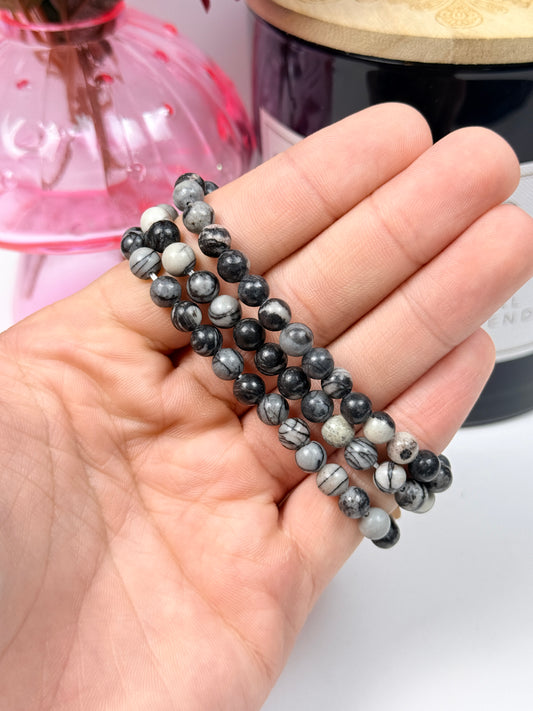 6mm Spider Web Jasper Bracelets