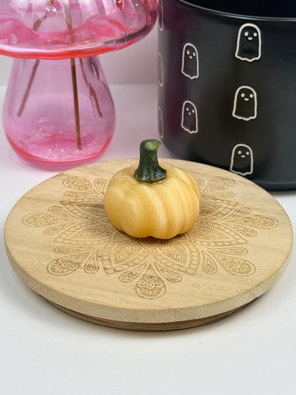 Orange Calcite and Serpentine Pumpkin