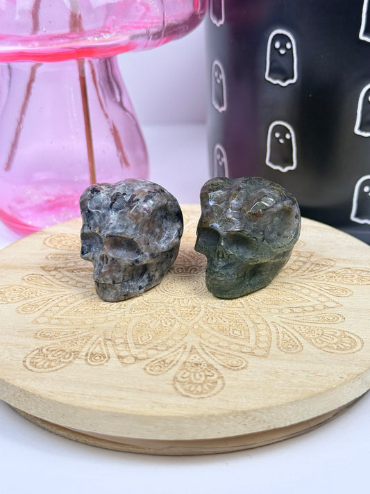 Crystal Horned Skull Carvings