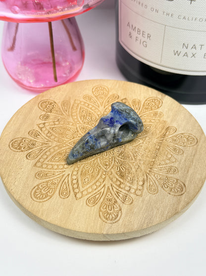 Lapis Lazuli Raven Skull