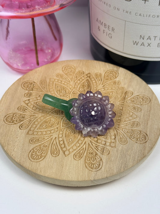 Amethyst and Green Aventurine Sunflower