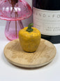 Orange Calcite and Serpentine Bell Pepper