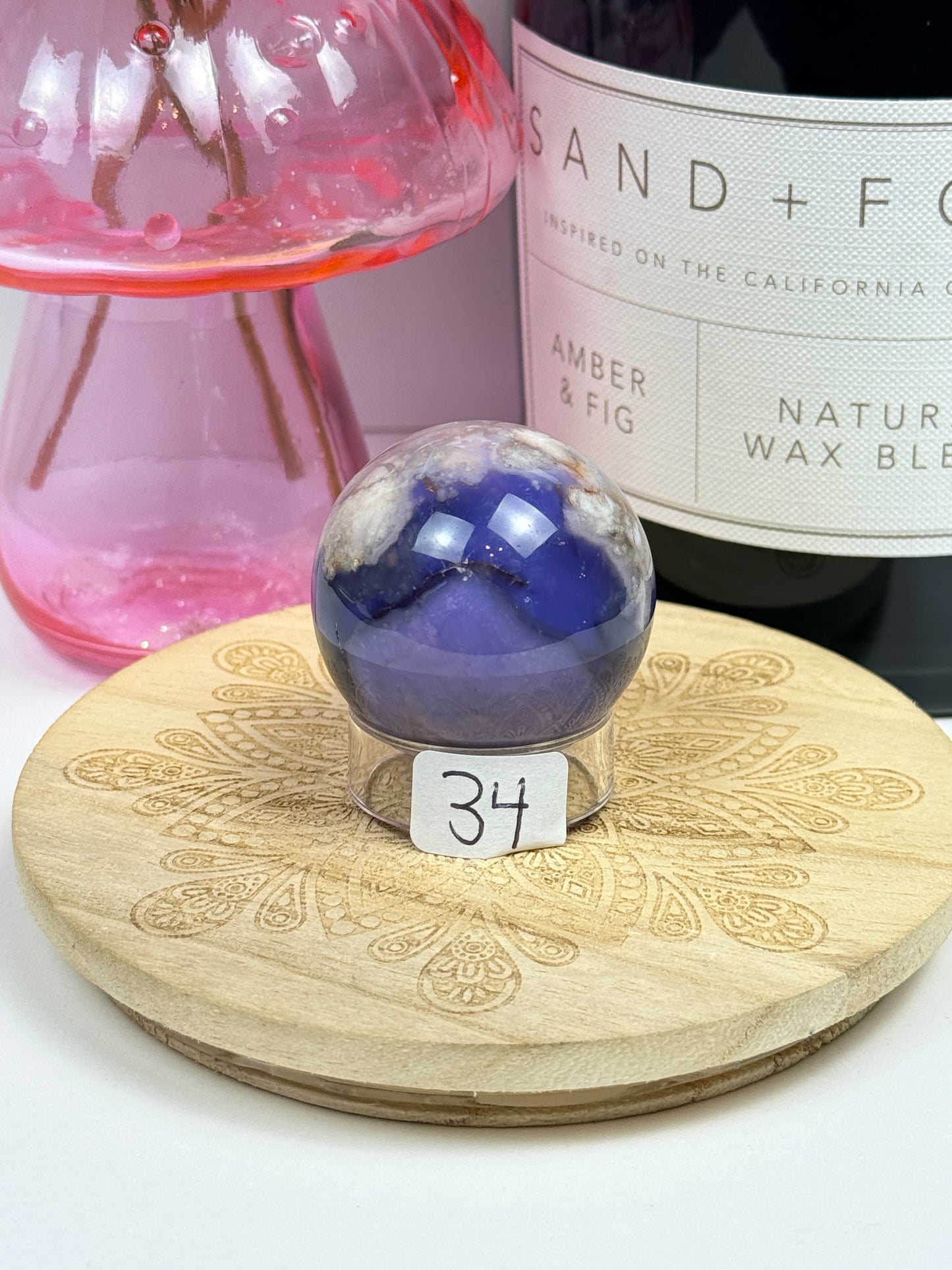 Blue Flower Agate Sphere