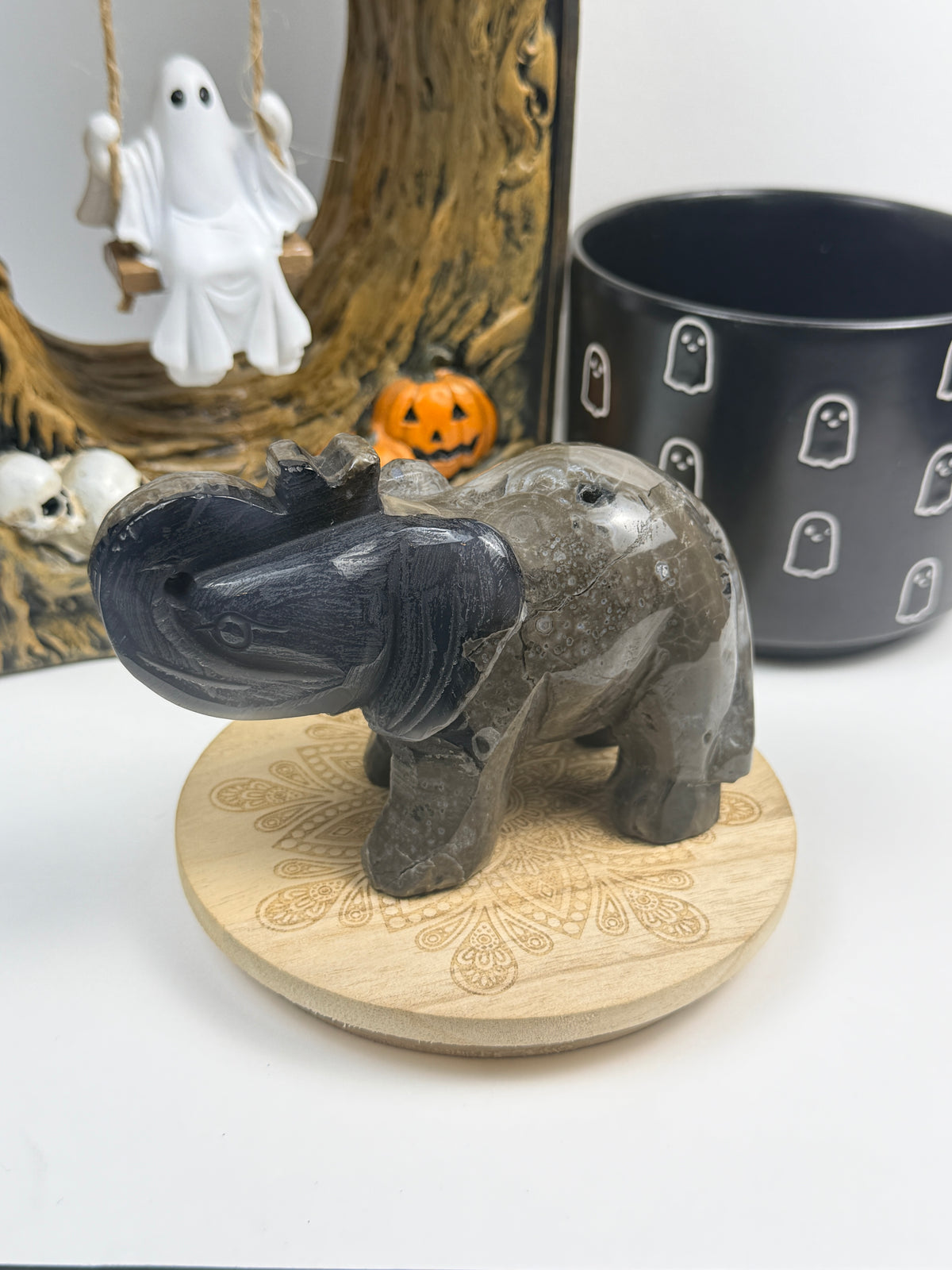 Volcano Agate Elephant Statue