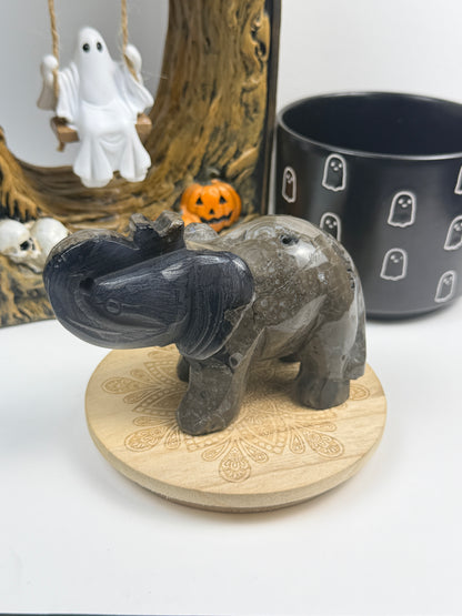 Volcano Agate Elephant Statue