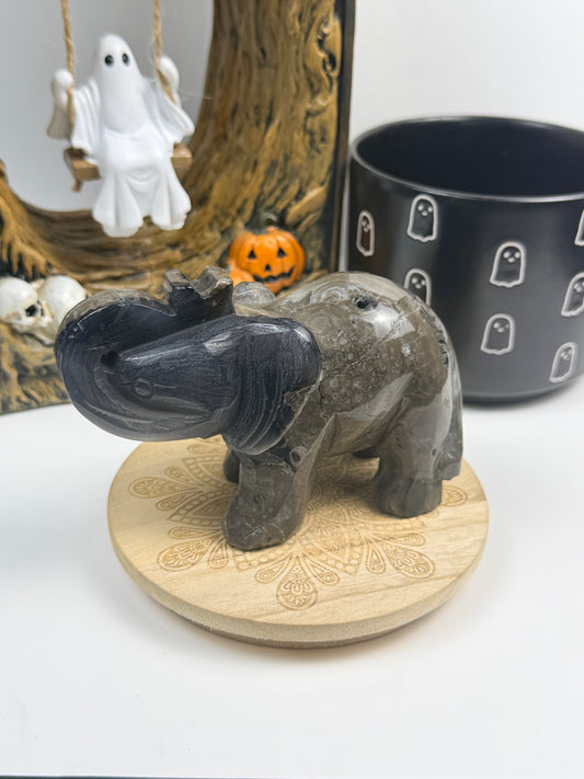 Volcano Agate Elephant Statue