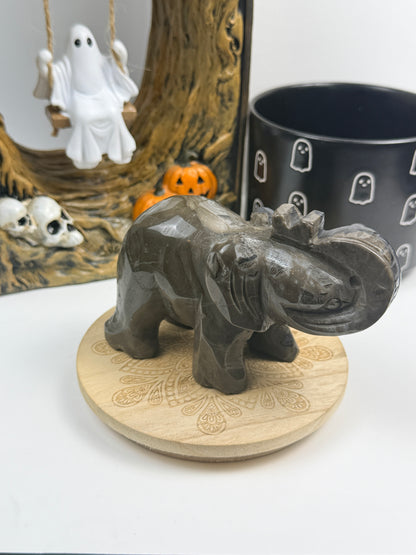 Volcano Agate Elephant Statue
