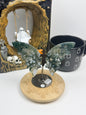 Moss Agate Butterfly Wings on Stand