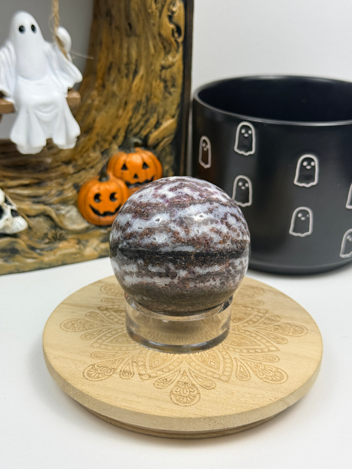 Purple Zebra Jasper Sphere with Stand