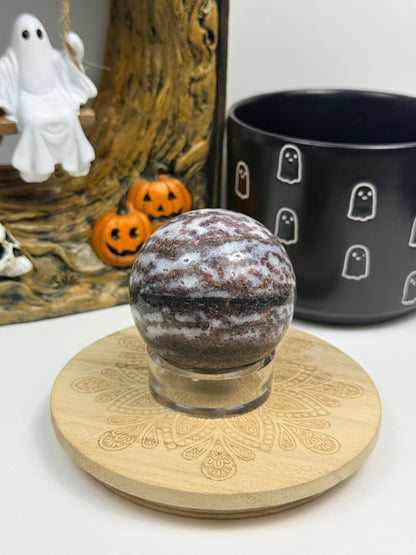 Purple Zebra Jasper Sphere with Stand