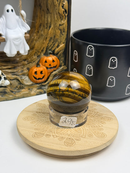 Tiger's Eye Spheres with Stands