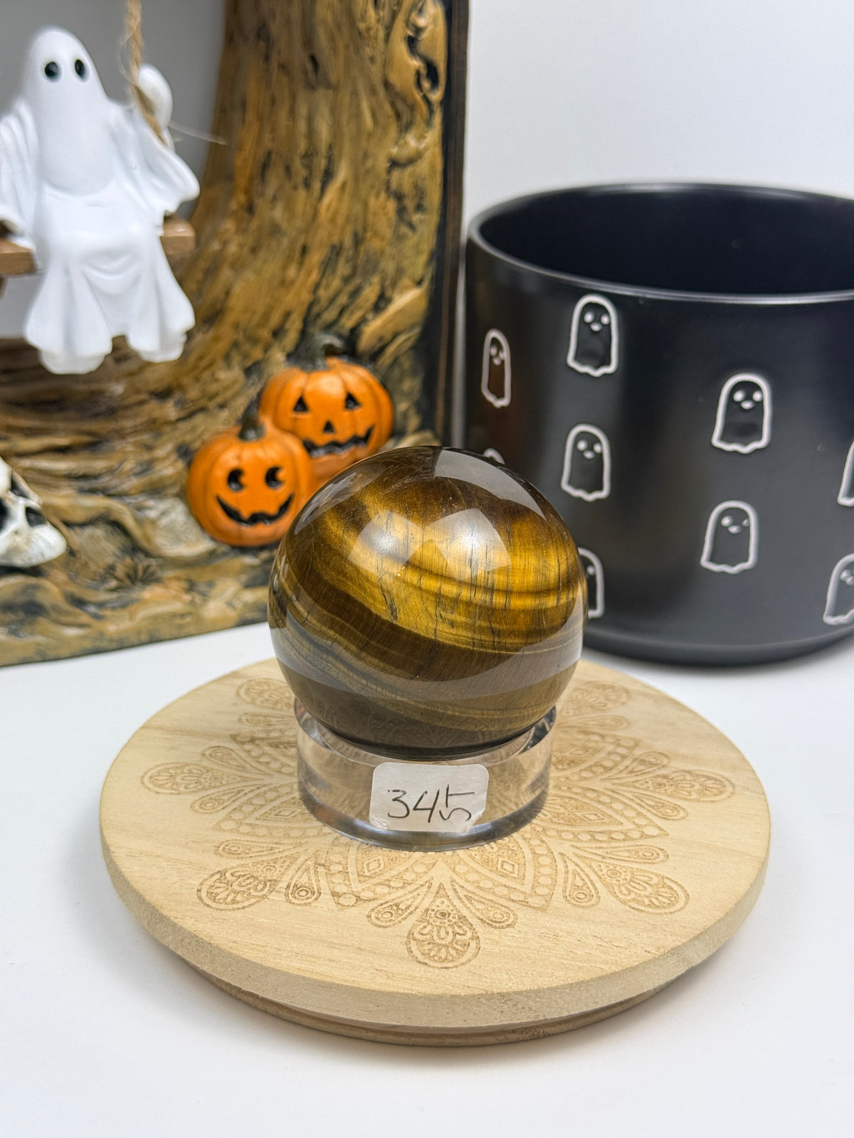 Tiger's Eye Spheres with Stands
