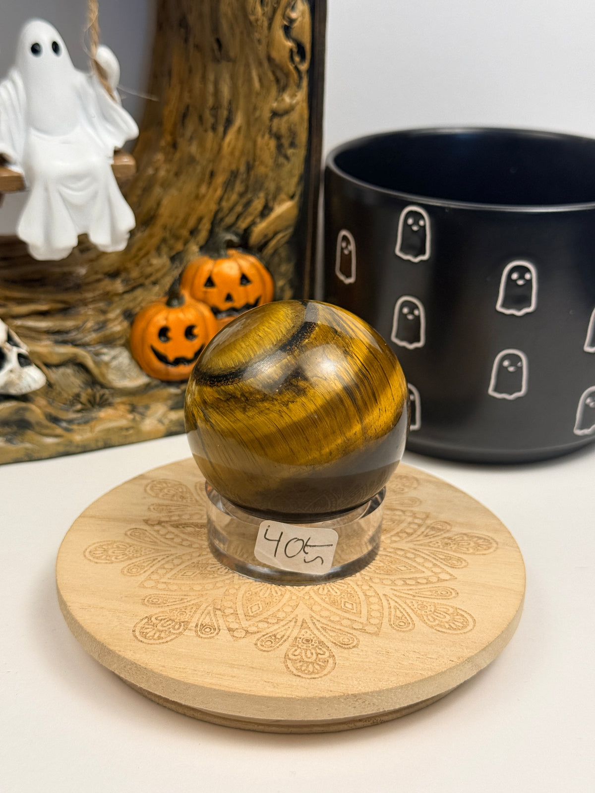 Tiger's Eye Spheres with Stands