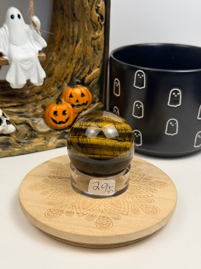 Tiger's Eye Spheres with Stands