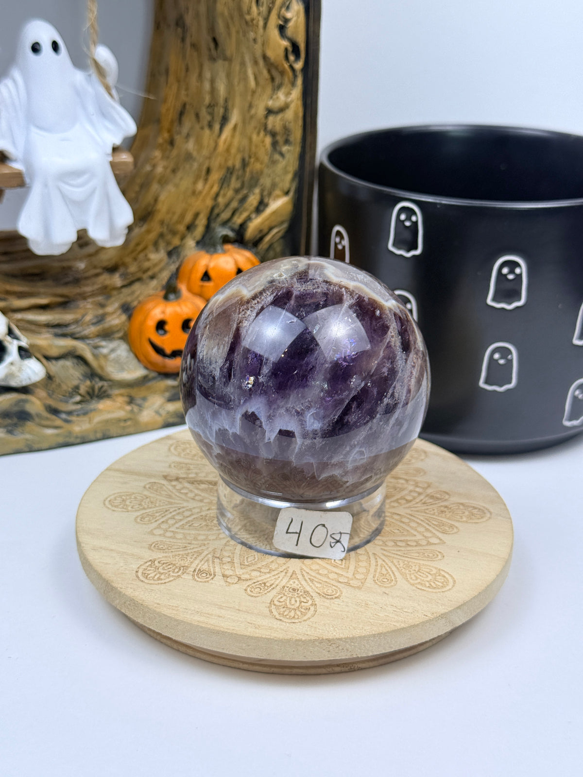 Feather Amethyst Spheres with Stands