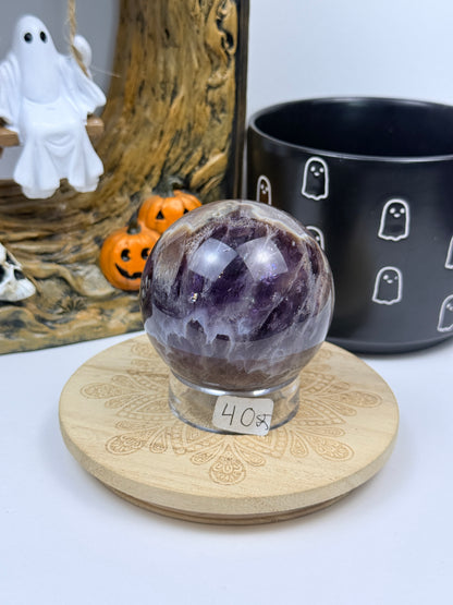 Feather Amethyst Spheres with Stands