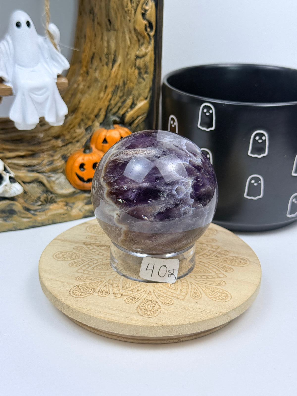 Feather Amethyst Spheres with Stands