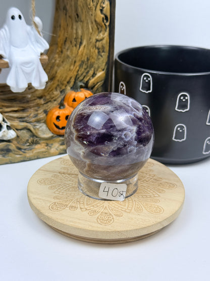 Feather Amethyst Spheres with Stands
