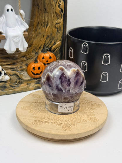 Feather Amethyst Spheres with Stands