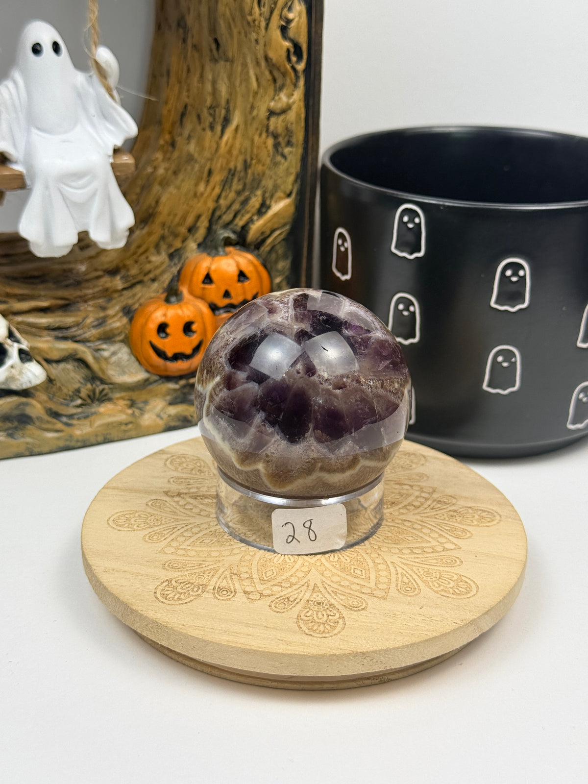 Feather Amethyst Spheres with Stands