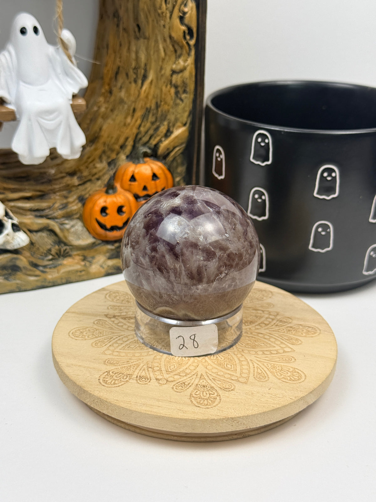Feather Amethyst Spheres with Stands