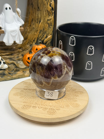 Feather Amethyst Spheres with Stands