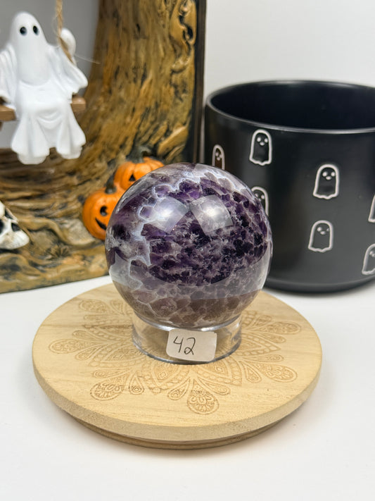 Feather Amethyst Spheres with Stands