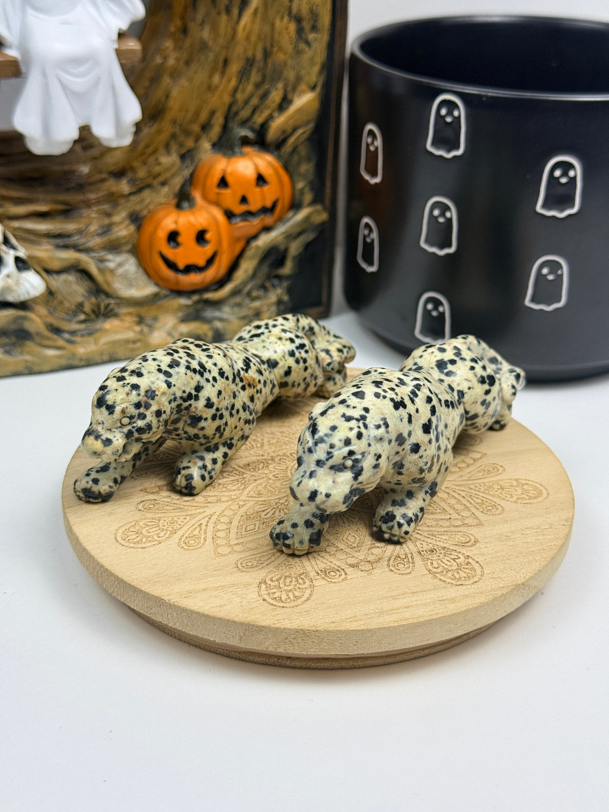 Dalmatian Jasper Leopard Carvings
