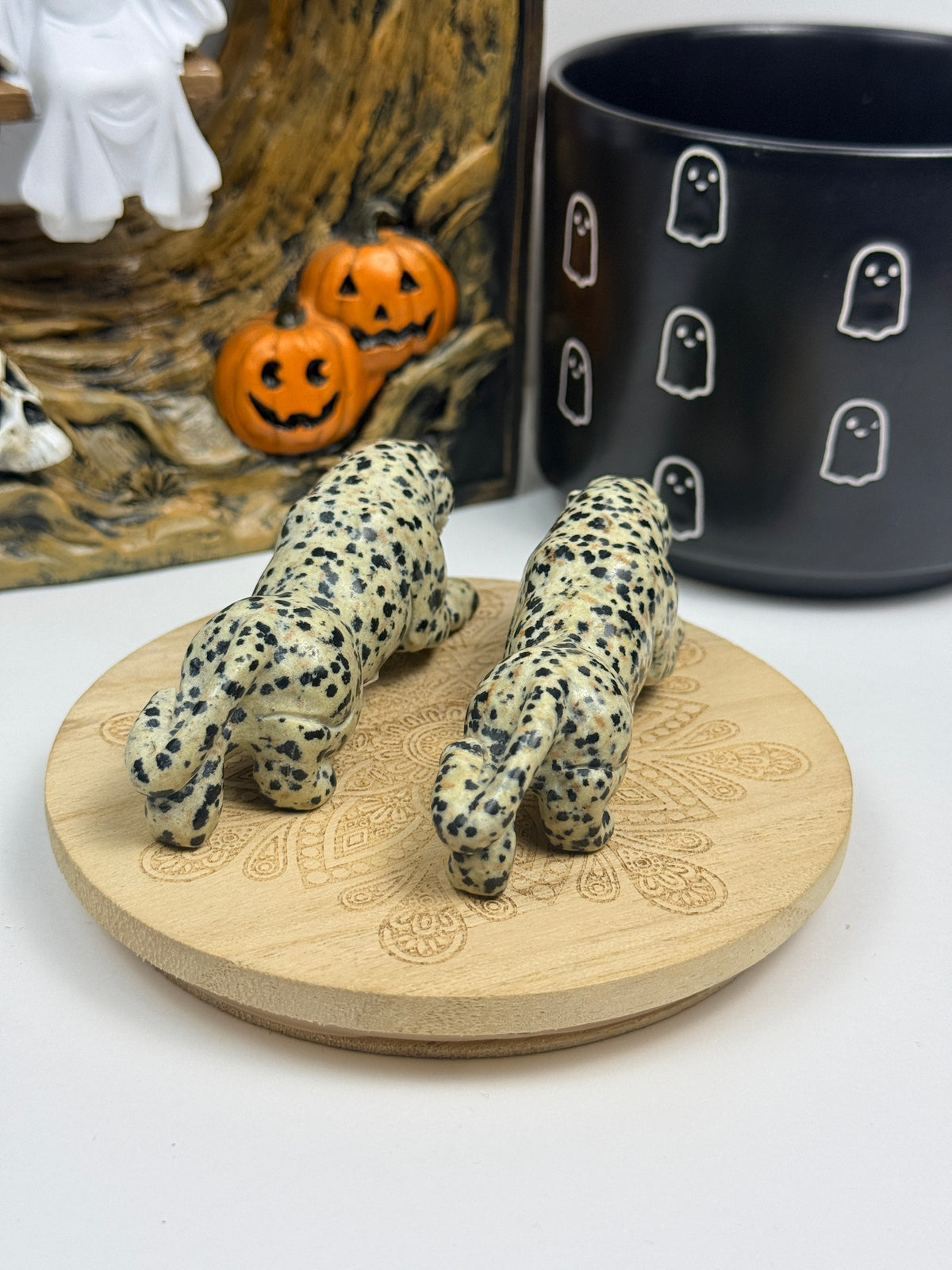 Dalmatian Jasper Leopard Carvings