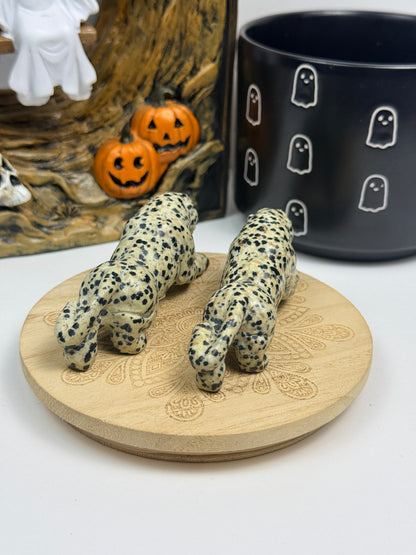 Dalmatian Jasper Leopard Carvings