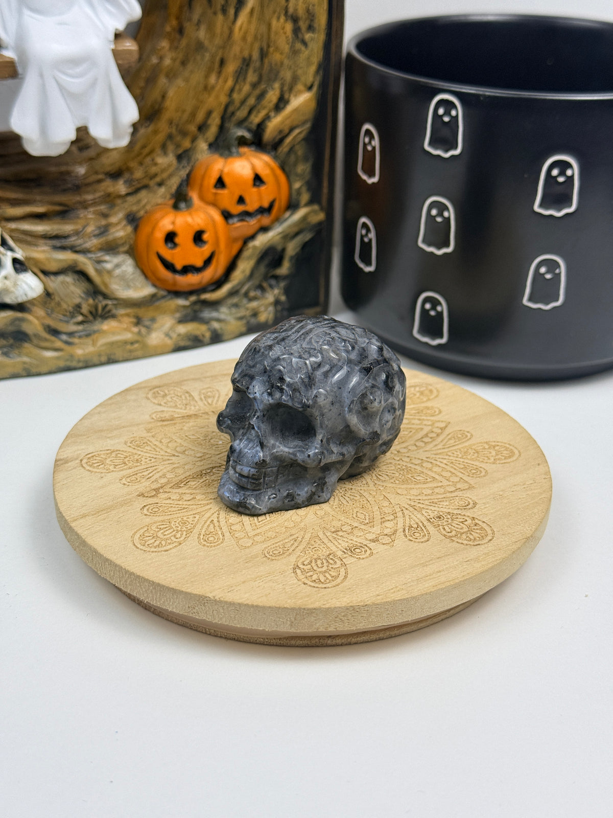 Crystal Sugar Skull Carvings