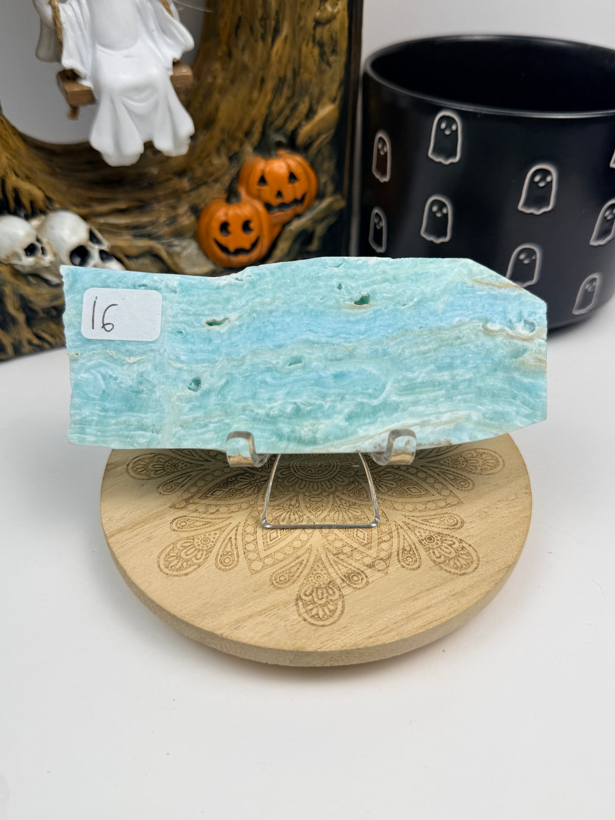 Hemimorphite Slabs with Stands