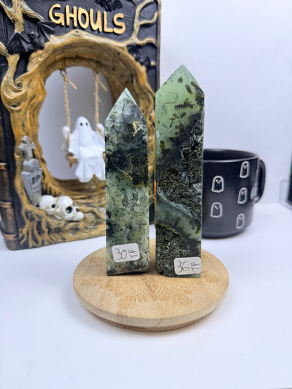 Half-Raw Prehnite Towers