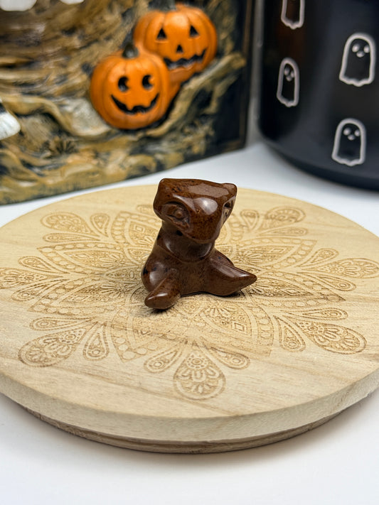 Mahogany Obsidian Mew-Inspired Carving
