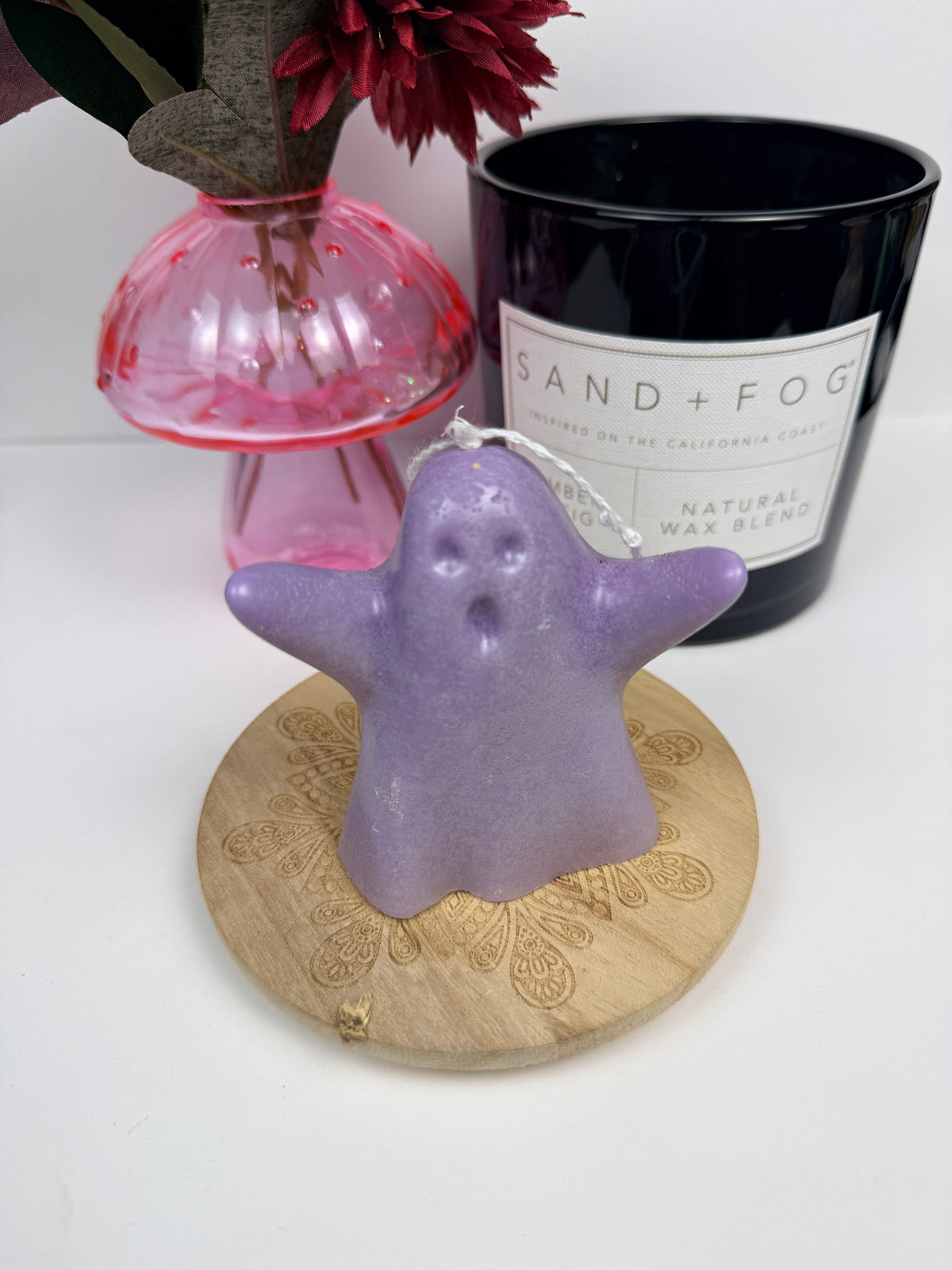I Scream Cone Ghost Shaped Beeswax Candle
