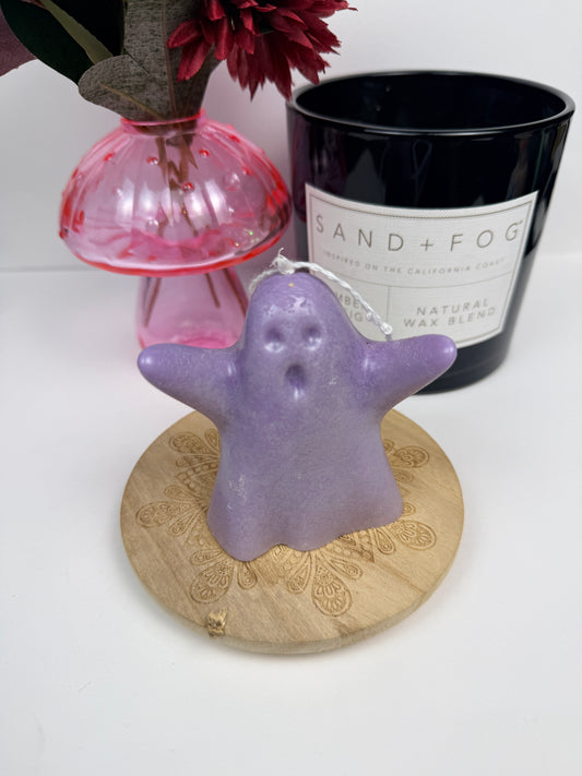 I Scream Cone Ghost Shaped Beeswax Candle