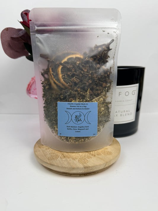 Banish and Return to Sender Single-Use Simmer Pot in a Bag