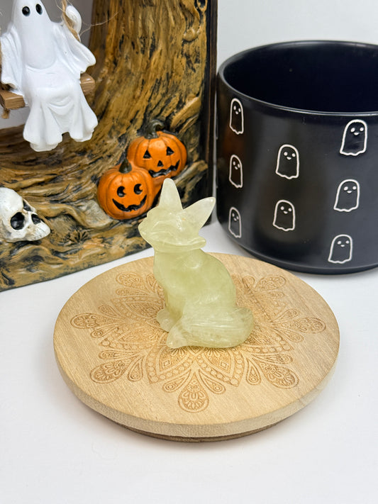 Large Citrine Fox Carving