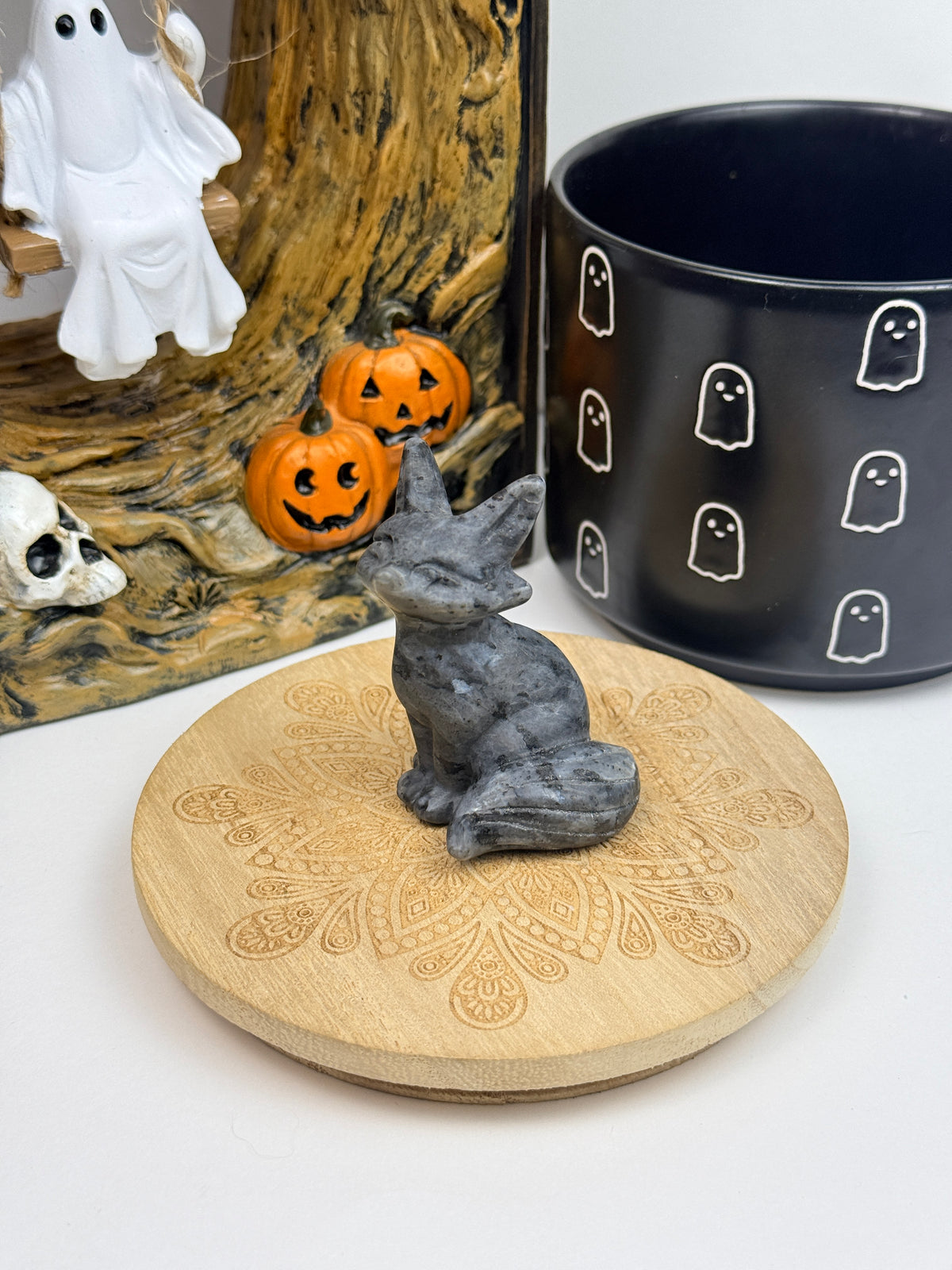 Large Citrine Fox Carving